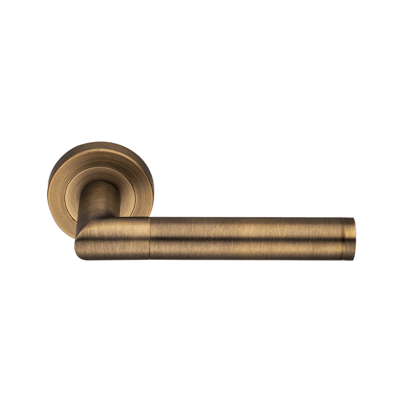 Páka na rukojeti dveří růžových dveří Matt Antique Brass 1 x Door Fittings Round Rosette i Dveře kliky Vnitřní dveře l tvar